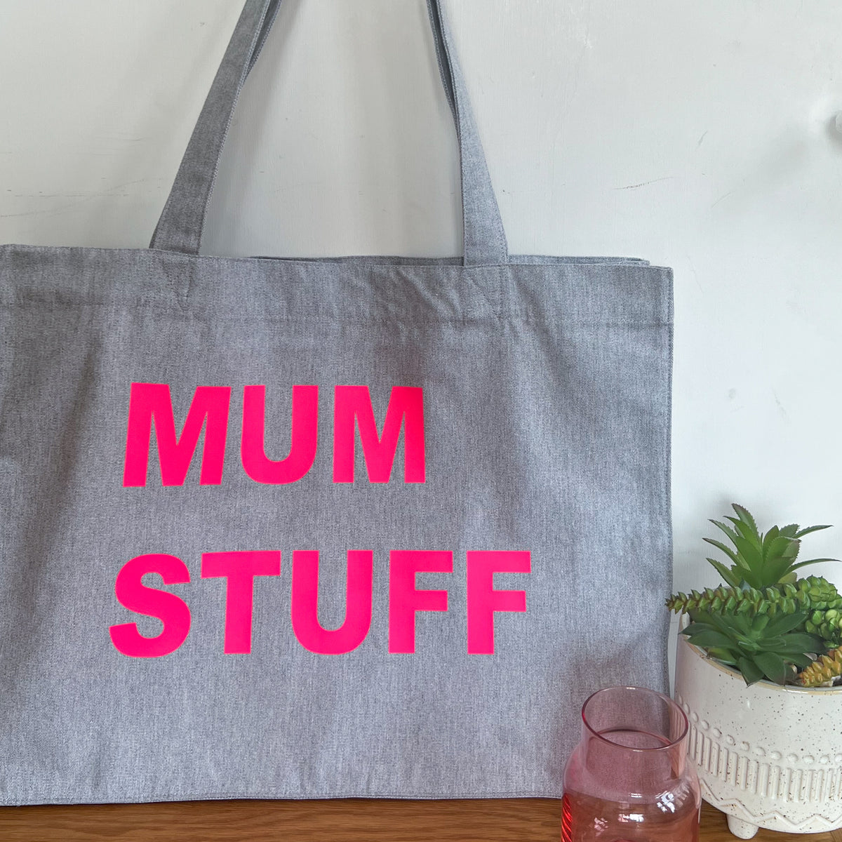 PERSONALISED CAMOUFLAGE TOTE WITH BRIGHT PINK PRINT – My Bags Of Stuff