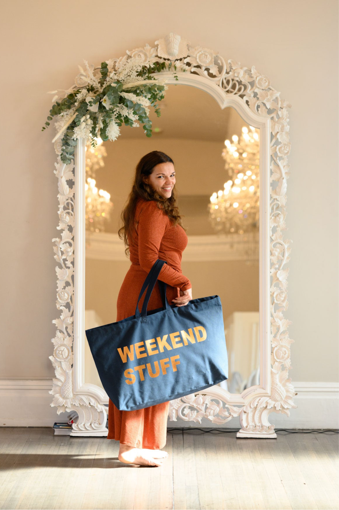 PERSONALISED NAVY EXTRA LARGE TOTE BAG