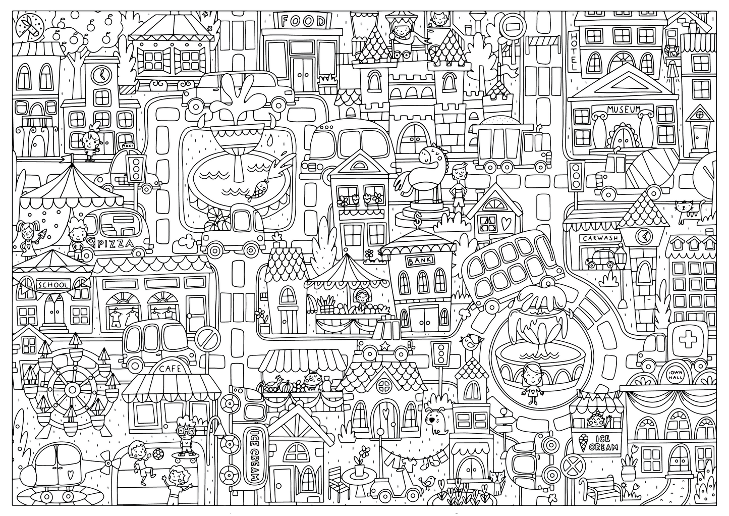 COLOURING POSTER BIG CITY