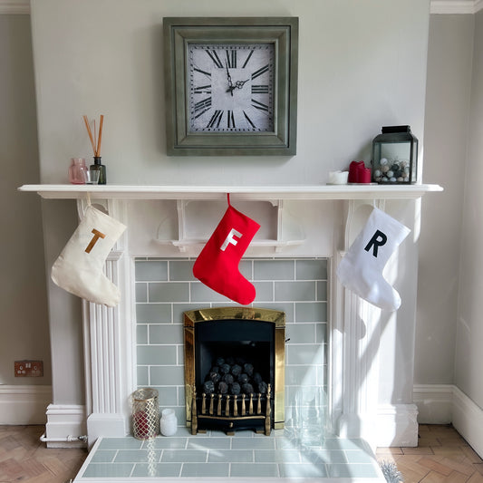 PERSONALISED SMALL WHITE CHRISTMAS STOCKING