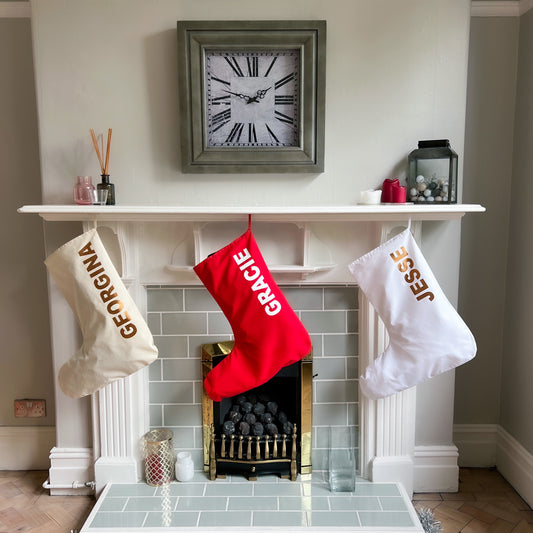 PERSONALISED LARGE NATURAL CHRISTMAS STOCKING